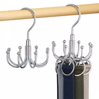 Аксессуары для дома, 2 шт., вращающиеся вешалки для ремня, легкий доступ, органайзер на ремень, многофункциональные поворотные крючки для хранения в шкафу