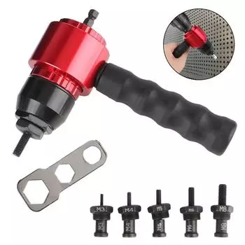 Аксессуары для дома Электрический заклепочный пистолет-конвертер M3 M4 M5 M8 DIY Home Nut Riveting Machine Plug-in Nut Quick Riveting Tool Industrial Grade Red