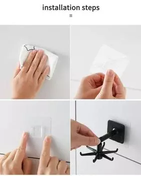 Аксессуары для дома Одежда Кухня Крючок Вешалка 1/2 шт Дом и украшения Стеллаж Полка Шестилапчатая Хранение Аксессуары Перфорация Без XL