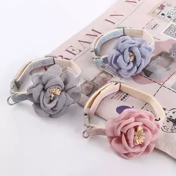 Аксессуары для домашних животных Пряжка для безопасности Декоративный ошейник для щенков Ошейник для кошек Ожерелье для собак Поводок для собак синий