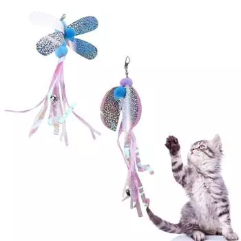 Аксессуары для дразнилки для кошек Honeybee, сменная палочка для дразнилки для кошек, сменная головка для палочки для кошек, игрушка для палочки для кошек dragonfly