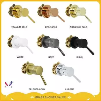 Аксессуары для душа для ванной комнаты, матовый золотой, круглый, скрытый, с одной функцией, с горячей и холодной водой, с одной ручкой, латунный корпус клапана для душа