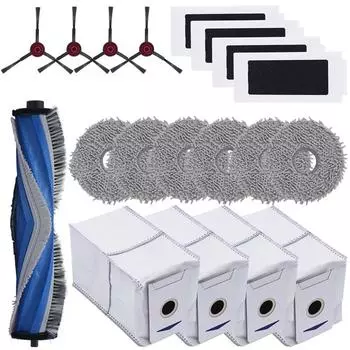Аксессуары для Ecovacs Deebot T30 Omni Robot Vacuum Roller Brush Side Brush Filter Dust Bag Mop Fabric