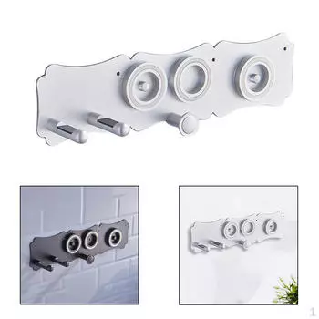 Аксессуары для фена, металлический настенный держатель, вешалка для ванной, зубная щетка, косметическая полка для макияжа Silver Style 2