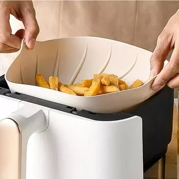 Аксессуары для фритюрницы Силиконовые миски Круглая кастрюля Противень для выпечки Многоразовая корзина для фритюрницы Подставка для жареной курицы Овощной салат Инструмент