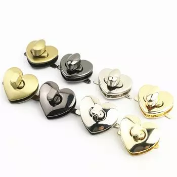 Аксессуары для фурнитуры для сумки Замок/аппаратный замок Пряжка для блокировки замка 5 шт. Винт замка для сумки Замок-переключатель Замок в форме сердца Золотой металл 26*30mm