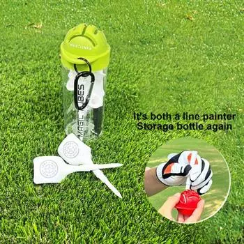 Аксессуары для гольфа с бутылкой, пластиковыми ти для гольфа, контейнером для хранения маркеров мячей с карабином для любителей гольфа синий