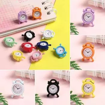 Аксессуары для гостиной Мини-украшение для дома Будильник Кукольный домик Миниатюрные игрушечные кукольные часы белый