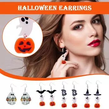 Аксессуары для Хэллоуина Акриловые серьги Серьги в виде темной шапки-паука One Size