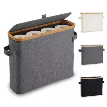 Аксессуары для хранения туалетной бумаги из бамбука, коробка для рулонов, подставка с крышкой бежевый