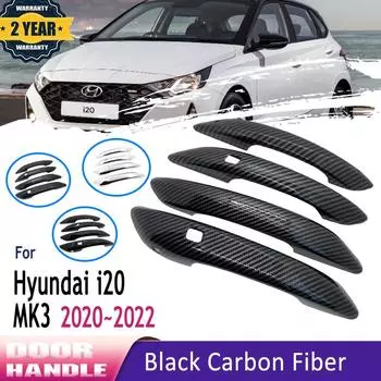 Аксессуары для Hyundai i20 2022 i 20 BC3 BI3 MK3, комплект накладок на внешнюю дверную ручку автомобиля из углеродного волокна Carbon Fiber