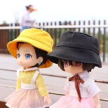 Аксессуары для игрушек BJD Рыбацкая шляпа Кукольная одежда OB11 Кукольные шапки Хлопковые аксессуары для кукол синий