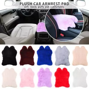 Аксессуары для интерьера, универсальный автомобильный подлокотник, подушка для сиденья, плюшевый коврик, центральная консоль розовый