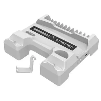 Аксессуары для IPLAY Бесшумная охлаждающая подставка с держателем для гарнитуры Подставка для зарядки для PS5 Disc/Digital Editions Зарядное устройство для двух контроллеров чёрный