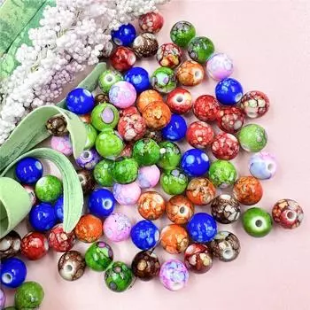 Аксессуары для изготовления ожерелья DIY цветные акриловые модные 50 шт. 8 мм свободные бусины маленькие бусины браслет кофейный