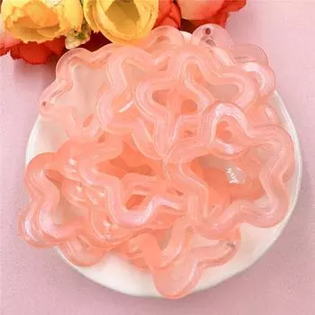 Аксессуары для изготовления украшений своими руками, акриловые, материал для бисероплетения с отверстием для ожерелья, сережек, 40 шт., 29,4 мм, аксессуары для бусин жёлтый