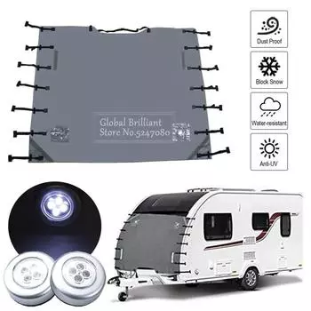 Аксессуары для караванов Передний защитный чехол для буксировки Пылезащитная светоотражающая полоса Аксессуары для автофургонов Водонепроницаемый чехол для прицепов чёрный