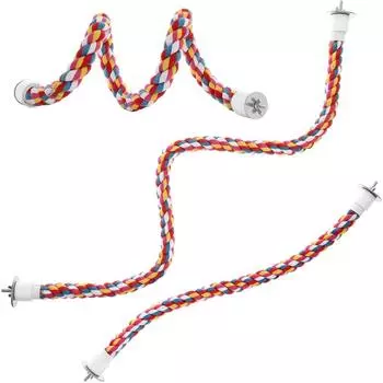 Аксессуары для клеток для конур Цветные жердочки для домашних животных Игрушки для птиц Площадка для игр с попугаями Хлопковая веревка 105cm