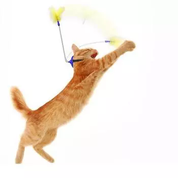 Аксессуары для кошек Ошейник Игрушка для кошек Дразнилка для кошек Товары для животных Игрушки для дрессировки домашних животных Игрушка для преследования кошек жёлтый