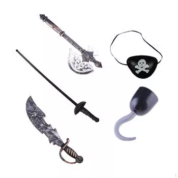 Аксессуары для костюма пирата на Хэллоуин, переодевание, повязка на глаз пиратского крюка, меч, топор, ролевая игра для косплея
