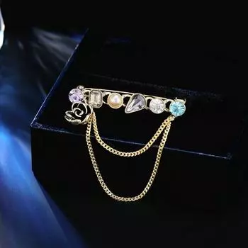 Аксессуары для костюмов Брошь с кисточкой, имитация кристаллов, креативная мода, простой дизайн одежды, чувство фиксированной булавки, аксессуары для одежды