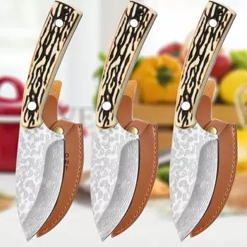 Аксессуары для кухонных ножей Нож для обвалки из нержавеющей стали Нож для резки мяса Нарезка фруктов Бытовой острый нож Удобная рукоятка