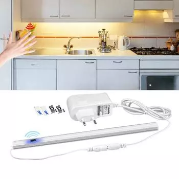 Аксессуары для кухонных светильников Датчик ручного подметания под шкафом Светодиодные ленты Барные светильники 5 Вт 6 Вт 7 Вт DIY Кухонные прикроватные светильники Светодиодная лампа с вилкой европейского стандарта 30cm белый