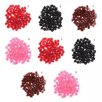 Аксессуары для кукол 7x8 мм 7x9,5 мм Детская кукольная игрушка-треугольник, плюшевый мишка, пластик 10 шт./пакет, аксессуары для детских кукол своими руками, аксессуары 7MM*9MM чёрный