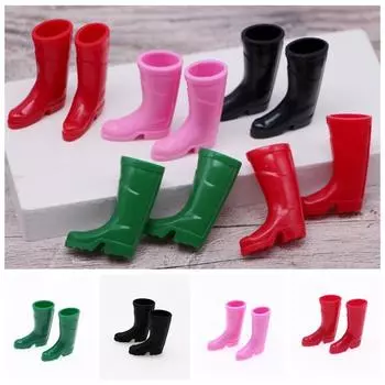Аксессуары для кукол Кукольный домик Мини Дождевые туфли Милые каблуки Кукольные садовые силиконовые туфли Детская игрушка чёрный