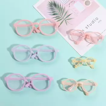 Аксессуары для кукол Макарон Кукла Очки Пластиковые куклы Мини-очки Кукла Орнамент 9cm Yellow