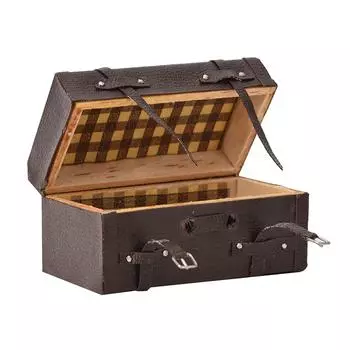 Аксессуары для кукольного дома Винтажный чемодан из искусственной кожи Моделирование Орнамент 1:12