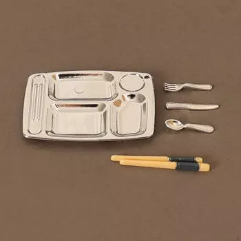 Аксессуары для кукольного домика 1/12 Разделенный поднос для ужина Модель аксессуара для украшения торта