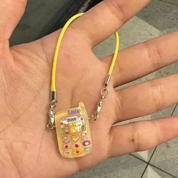 Аксессуары для кукольного домика Маленькие животные Миниатюрная модель мобильного телефона Подвеска Мультяшная модель мобильного телефона Подвески Игрушка-наряд