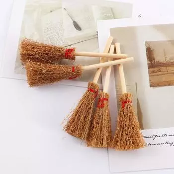 Аксессуары для кукольного домика Мини-мебель Кукольный домик Метлы Соломенные метлы Подвесные украшения Мини-метла 10PCS