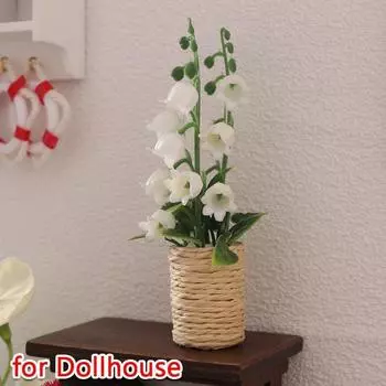 Аксессуары для кукольного домика, миниатюрная модель, растения в горшках, имитация зеленых растений, модель гиацинта зелёный/белый