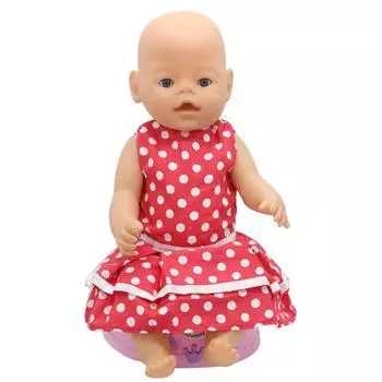 Аксессуары для кукол, платье принцессы в красных точках, одежда для куклы, подарки для кукол 43 см красный