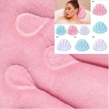 Аксессуары для купания, подушка с присоской, 1 шт., надувная ванна, мягкая спа-подставка для шеи, веерообразная подушка, подушка для ванны 28x39cm синий