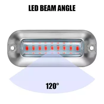 Аксессуары для лодок 27LED Лодочные транцевые фонари Подводный светильник для яхт Подводный понтон Морской корабль 10-30 В Навигационный фонарь красный