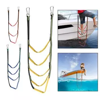 Аксессуары для лодок, 3/4/5 ступенчатая веревочная лестница для лодки, портативная мягкая лестница для посадки, складная лестница для лодки, боковая подвесная лестница для яхты, спусковая лестница