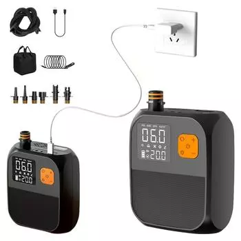 Аксессуары для лодок SUP 25PSI, портативный воздушный компрессор высокого давления, насос для SUP-серфинга, электрический воздушный насос для крыльев каяка и кайта чёрный