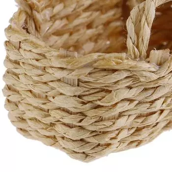 Аксессуары для миниатюрного кукольного домика 1/12, плетеная вручную корзина для овощей на раме из ротанга