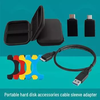 Аксессуары для мобильных жестких дисков: Силиконовый защитный чехол, кабель USB 3.0, телефонный адаптер Type-C и OTG. data cable for WD Western Digital mobile hard disk