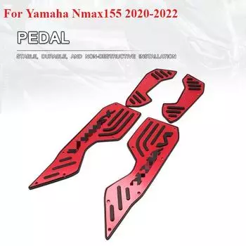 Аксессуары для мотоциклов Yamaha Nmax155 2020-2022 гг. Модернизация материала из алюминиевого сплава, противоскользящие утолщенные педали чёрный