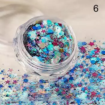 Аксессуары для ногтей Блестки разной толщины Блестки неправильной шестиугольной формы Круглые размеры Блестки для ногтей Украшения своими руками