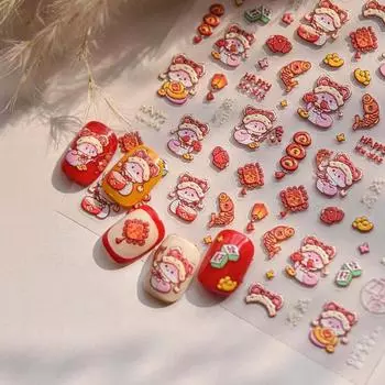 Аксессуары для ногтей Новогодняя наклейка на ногти в виде змеи 3D перламутровый бант украшения для ногтей в виде змеи StyleF-Shell Light