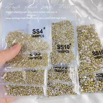 Аксессуары для ногтей со стразами и заостренным дном - сверкающие бриллиантовые украшения