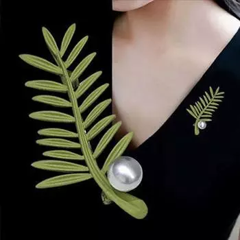 Аксессуары для одежды цинковый сплав цинка женская брошь масляная живопись брошь значок в корейском стиле брошь в виде листа растения A