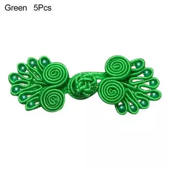 Аксессуары для одежды DIY Пригласительный узел Застежка Пуговицы Cheongsam Китайский узел Пуговица Костюм Тан Green-5Pcs