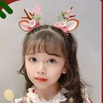 Аксессуары для одежды Han Шпилька для волос с бантом из рогов оленя Головной убор Креативная рождественская заколка для волос для вечеринки D