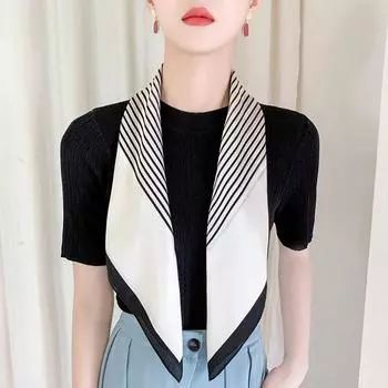 Аксессуары для одежды Шарфы в корейском стиле с французскими буквами Шелковый шарф Печатный шарф Женская шаль K